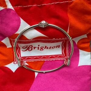 Brighton Silver 3 Crystal Heart Bangle Bracelet